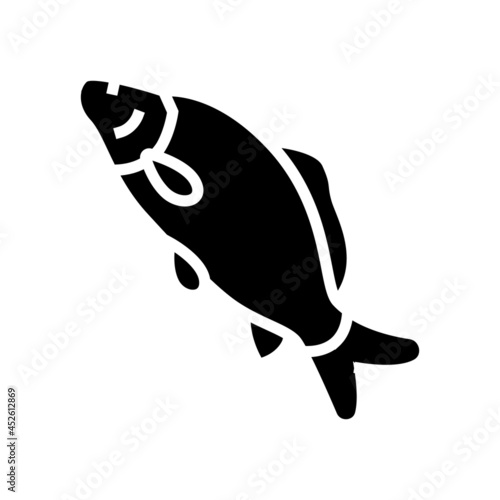 common carp glyph icon vector. common carp sign. isolated contour symbol black illustration