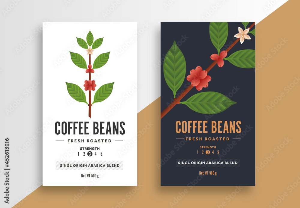 Coffee Label Layout Stock Template | Adobe Stock