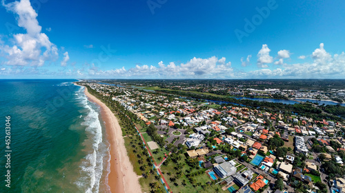 Imagem aérea da praia de Guarajuba, localizada a 42 km de Salvador, no município de Camaçari, Bahia, Brasil photo