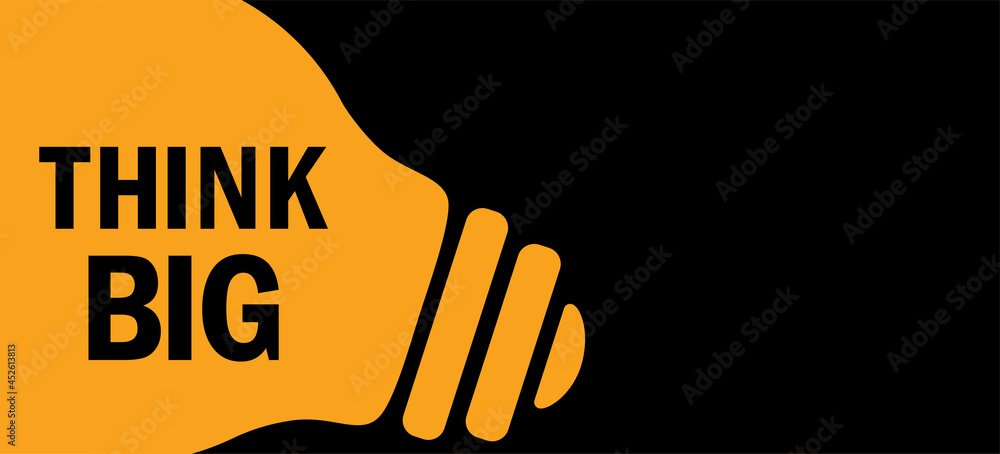 Fototapeta premium think big in lamp background illustration