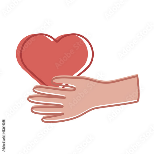 hand lifting heart