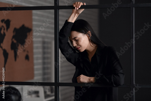 Stressed young businesswoma...