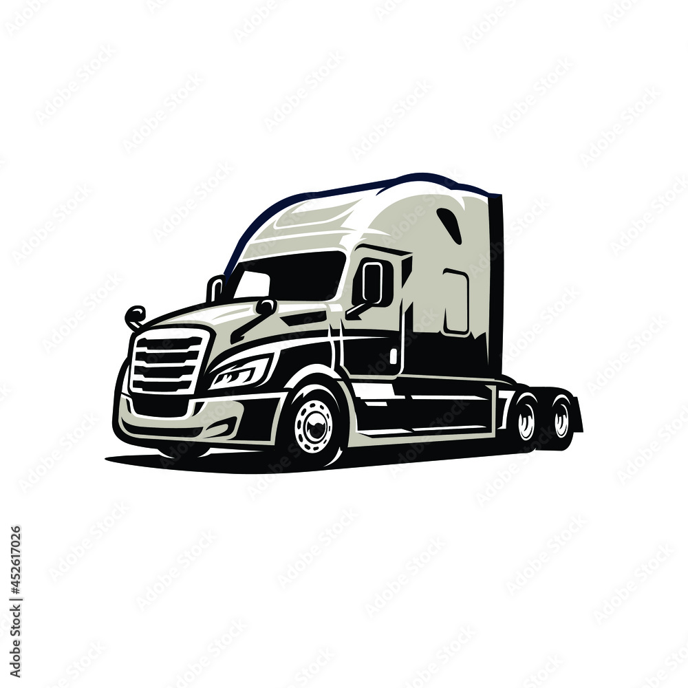 18 Wheeler Semi Truck Vector Isolated 18 Wheeler Semi Truck Vector Isolated