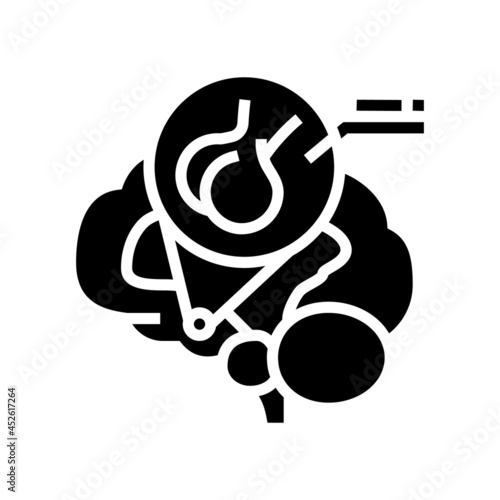pituitary gland endocrinology glyph icon vector. pituitary gland endocrinology sign. isolated contour symbol black illustration