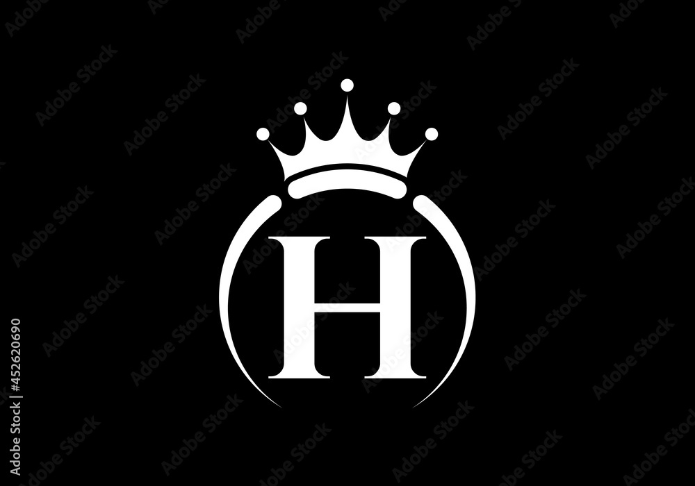 Initial H monogram alphabet with a crown. Royal, King, queen luxury symbol. Font emblem. Modern luxury brand element sign. Vector illustration. Initial H monogram alphabet with a crown. Royal, King, queen luxury symbol. Font emblem. Modern luxury brand element sign. Vector illustration.
