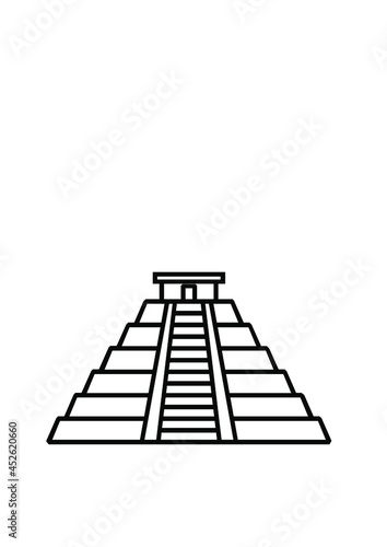 LOGO OF THE MAYAN TEMPLE CHICHEN ITZA VECTORIZED