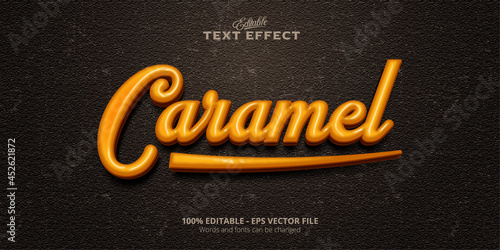 Editable text effect, Caramel text