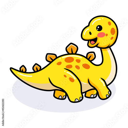 Cute little stegosaurus dinosaur cartoon