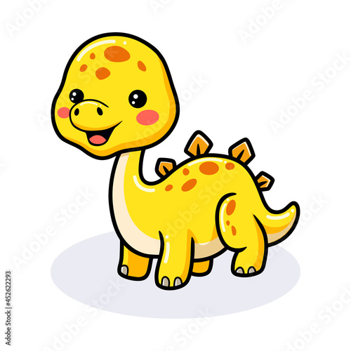 Cute little stegosaurus dinosaur cartoon