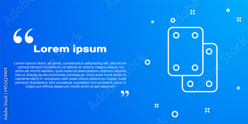 White line Knee pads icon isolated on blue background. Extreme sport. Skateboarding, bicycle, roller skating protective gear. Vector