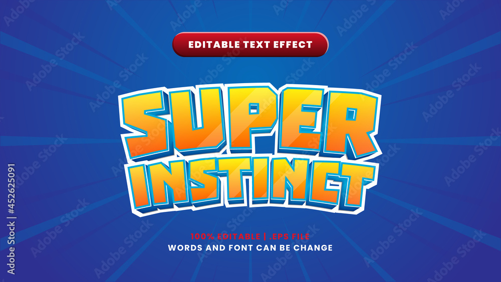 Super instinct editable text effect in modern 3d style Super instinct editable text effect in modern 3d style