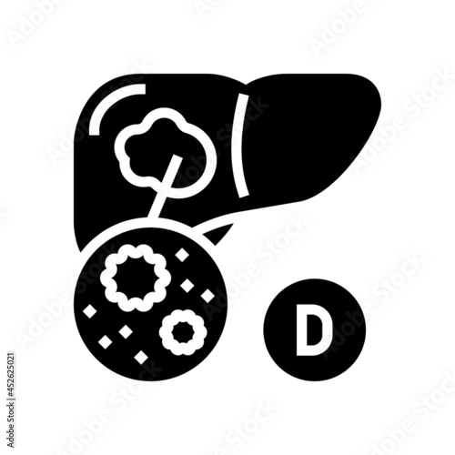type d hepatitis glyph icon vector. type d hepatitis sign. isolated contour symbol black illustration
