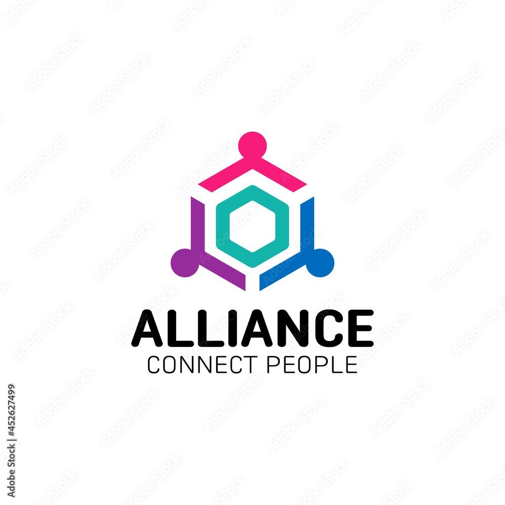 people group logo. Connecting partner teamwork. Unity, Alliance, Community friendship. successful family union recent vector. business symbols. 