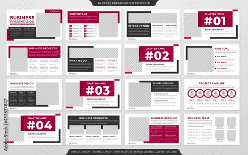 set of business presentation simple style with clean and simple layout use for business annual report