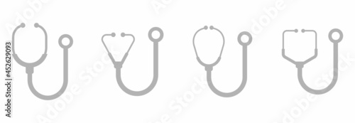 stethoscope icon set vector sign symbol