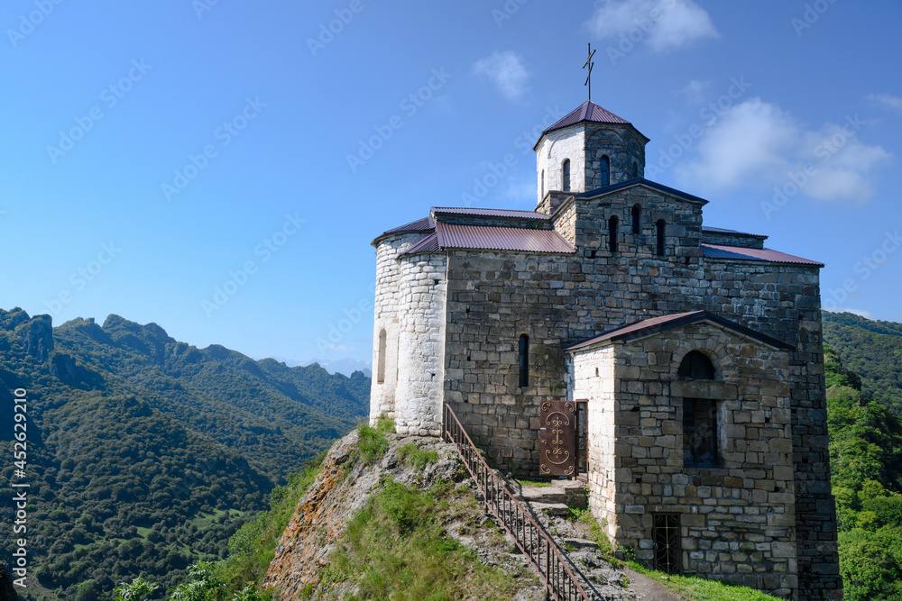 An ancient Christian Shoaninsky Church built in the 9th-10th century in the mountains of the Caucasus