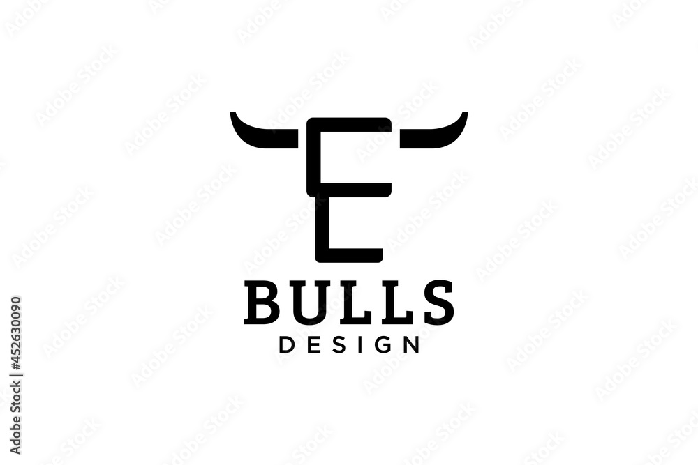 Letter E logo, Bull logo,head bull logo, monogram Logo Design Template Element Letter E logo, Bull logo,head bull logo, monogram Logo Design Template Element