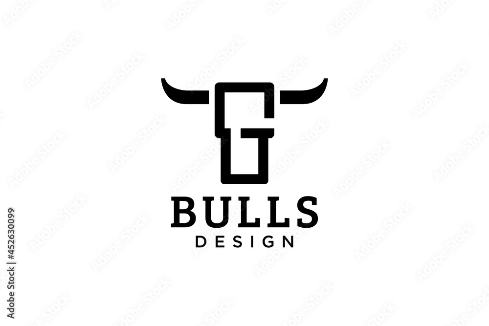 Letter G logo, Bull logo,head bull logo, monogram Logo Design Template Element