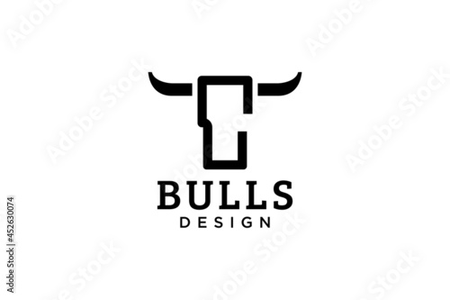 Letter C logo, Bull logo,head bull logo, monogram Logo Design Template Element