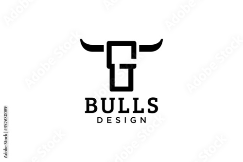 Letter G logo  Bull logo head bull logo  monogram Logo Design Template Element