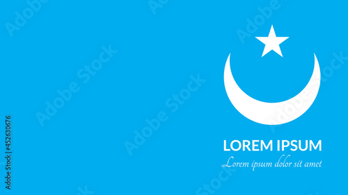 Crescent moon and star card with cyan background