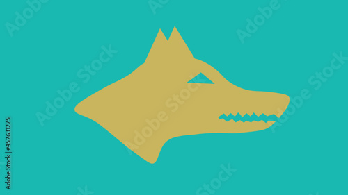 banner of gokturk empire turkish central asia wolf head