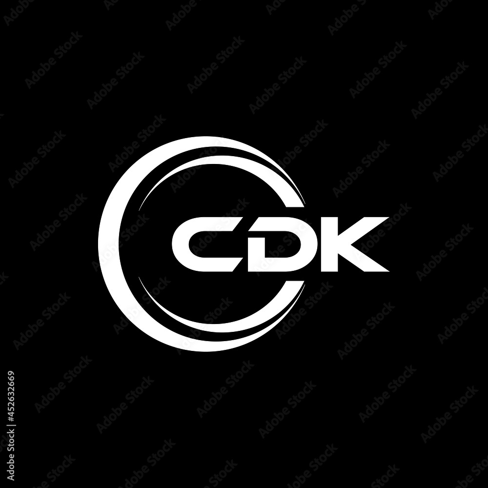 CDK letter logo design with black background in illustrator, vector ...