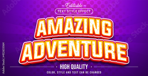 Editable text style effect - Amazing Adventure text style theme.