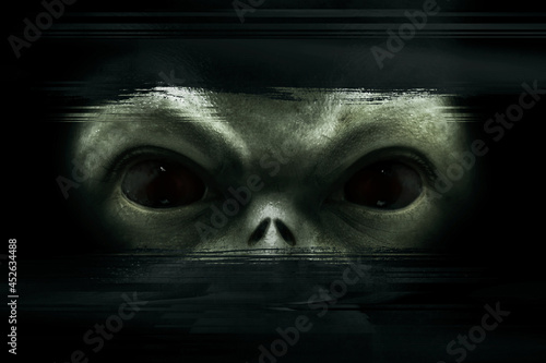 Alien eyes peeking, halloween theme