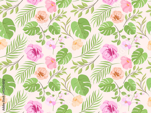 Beautifull Floral Seamless Pattern Design Template