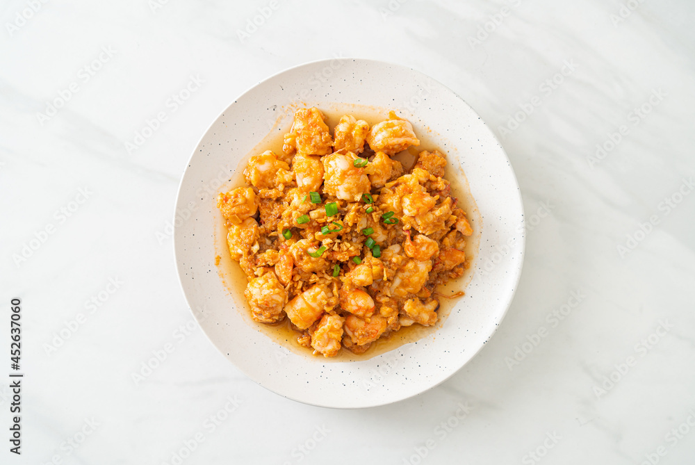 stir-fried shrimps with garlic and shrimps paste stir-fried shrimps with garlic and shrimps paste