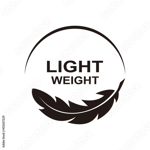 Lightweight feather icon on white background lightweight vector icon