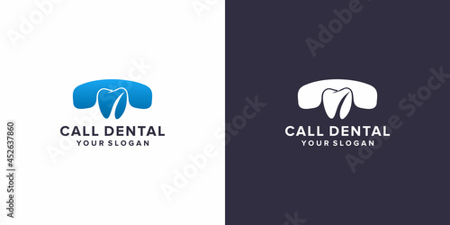 call with dental logo template