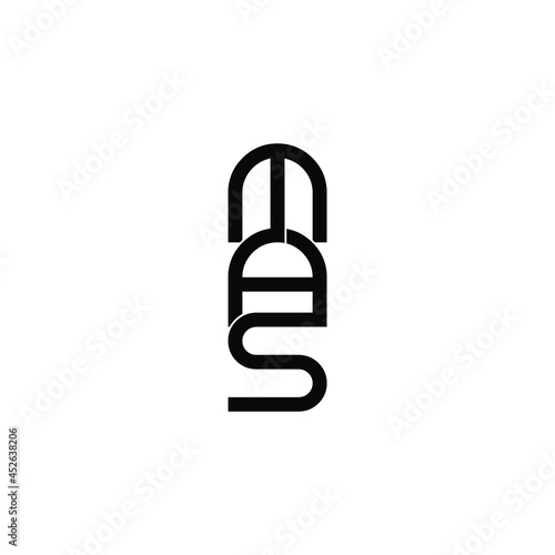 mas letter monogram initial logo design