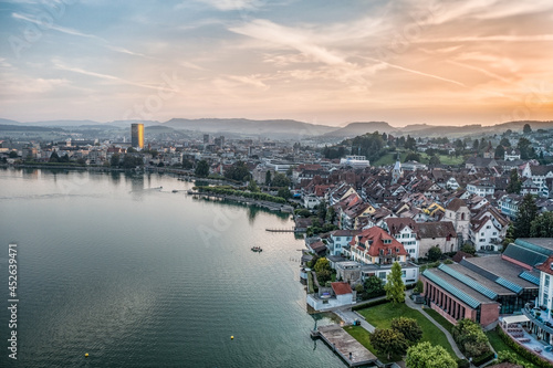 sunrise over the lake zug 