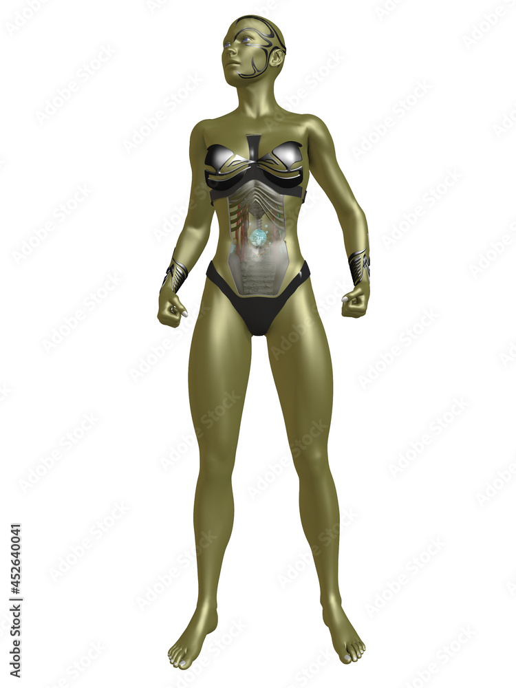 3d illustration of an science fiction cyborg
