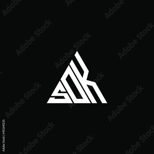 SDK letter logo creative design. SDK unique design, SOK letter logo creative design. SOK unique design