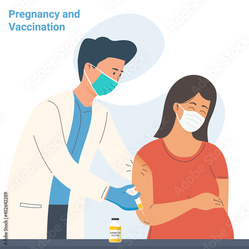 Pregnant woman getting coronavirus vaccine