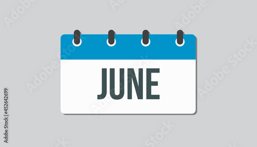 Vector icon day calendar, summer month June