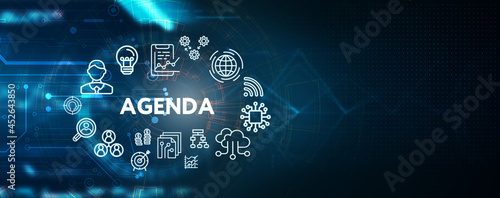 Business, Technology, Internet and network concept. agenda