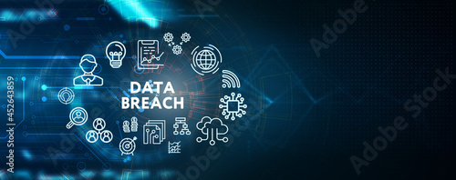 Business, Technology, Internet and network concept. Data breach