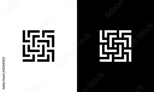 Square Labyrinth Maze with Initial Letter L logo Design Inspiration photo