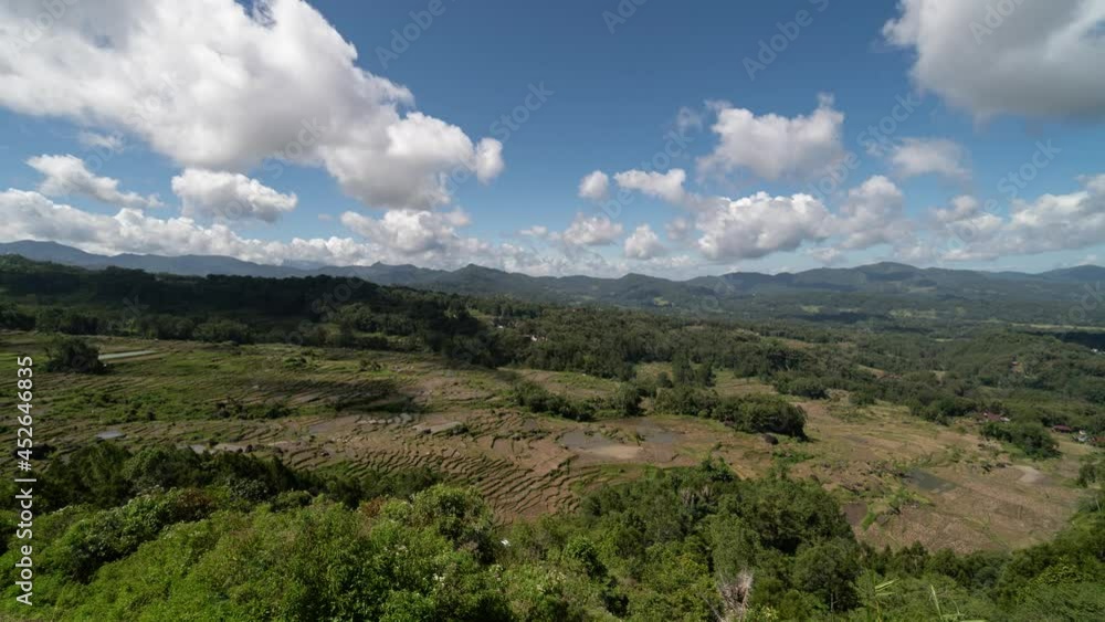 Time Lapse of Beautiful Green Rice Field Terraces in Tana Toraja, South Sulawesi, Indonesia Time Lapse of Beautiful Green Rice Field Terraces in Tana Toraja, South Sulawesi, Indonesia