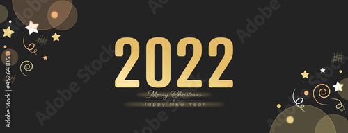 Merry Christmas 2022 card. Modern minimal design. Flat vector illustration.
