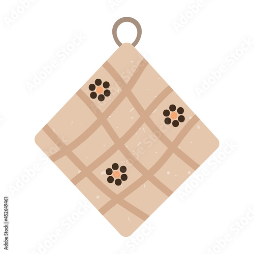 Kitchen potholder icon background. Kitchenware element