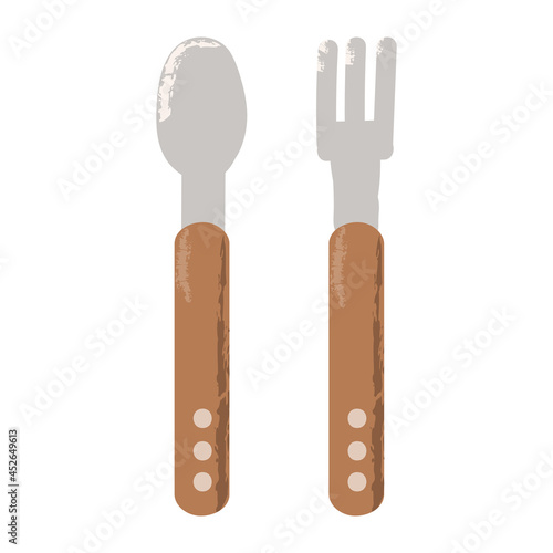 Kitchen cutlery spoon and fork for dinner