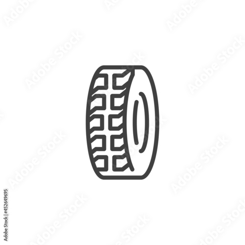 Car tyre line icon
