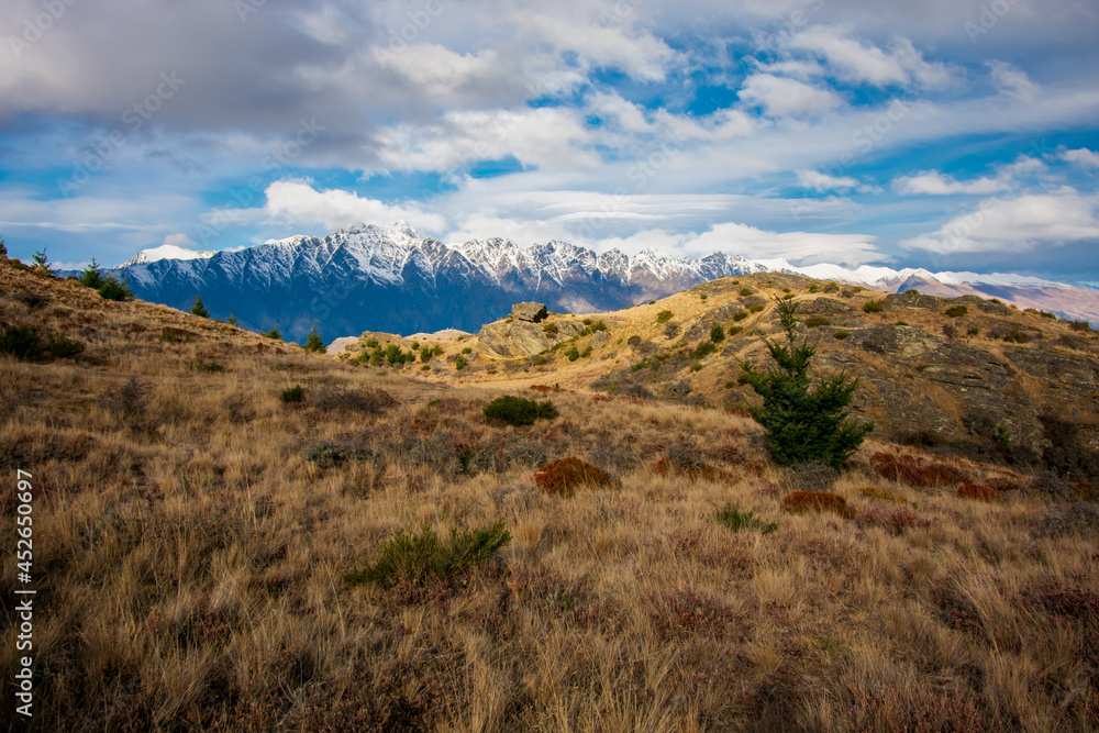 Beautiful view from the top of Queenstown Hill, New Zealand