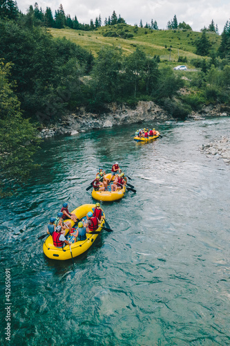 Photography mountains river rafting extreme attraction