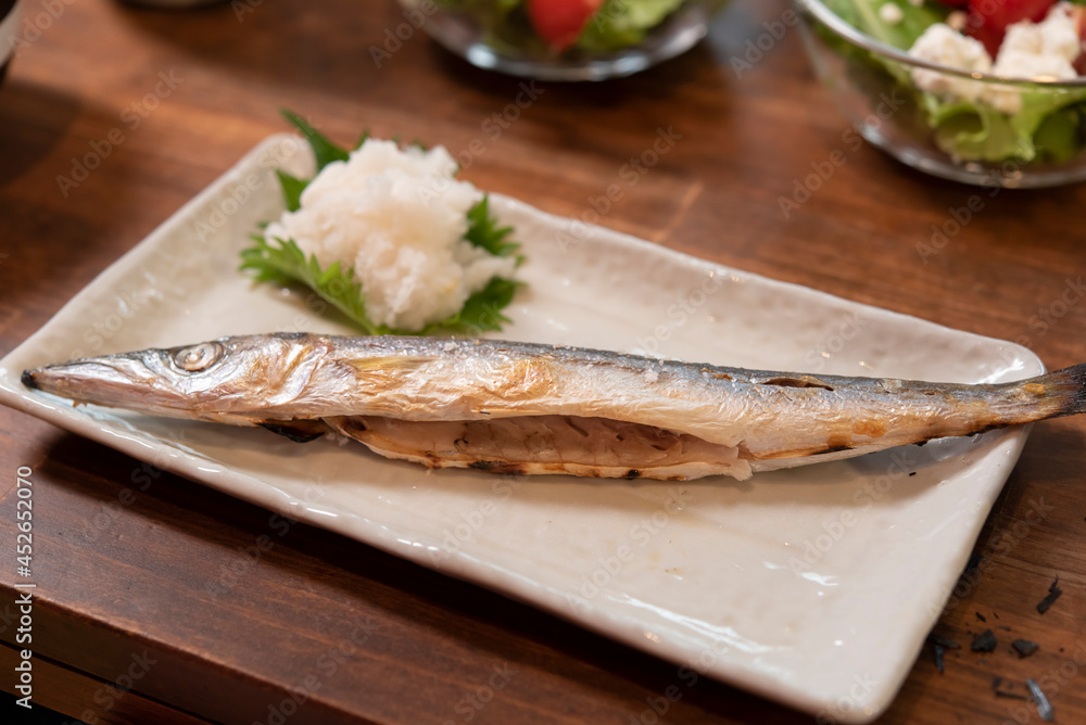 日本の食卓,焼き魚,カマス,干物,家庭料理,和食